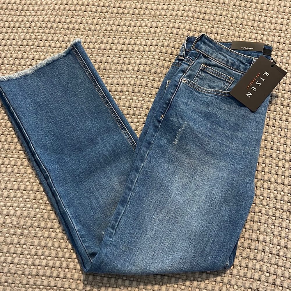Risen Los Angeles raw hem ankle straight jeans